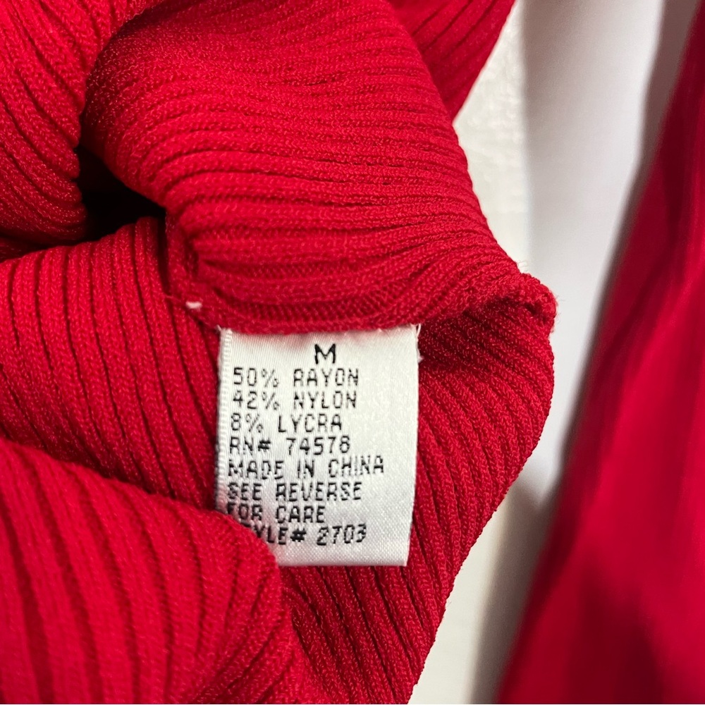 Cache Red Asymmetrical Zip Ribbed Knit Sweater - Picture 10 of 10